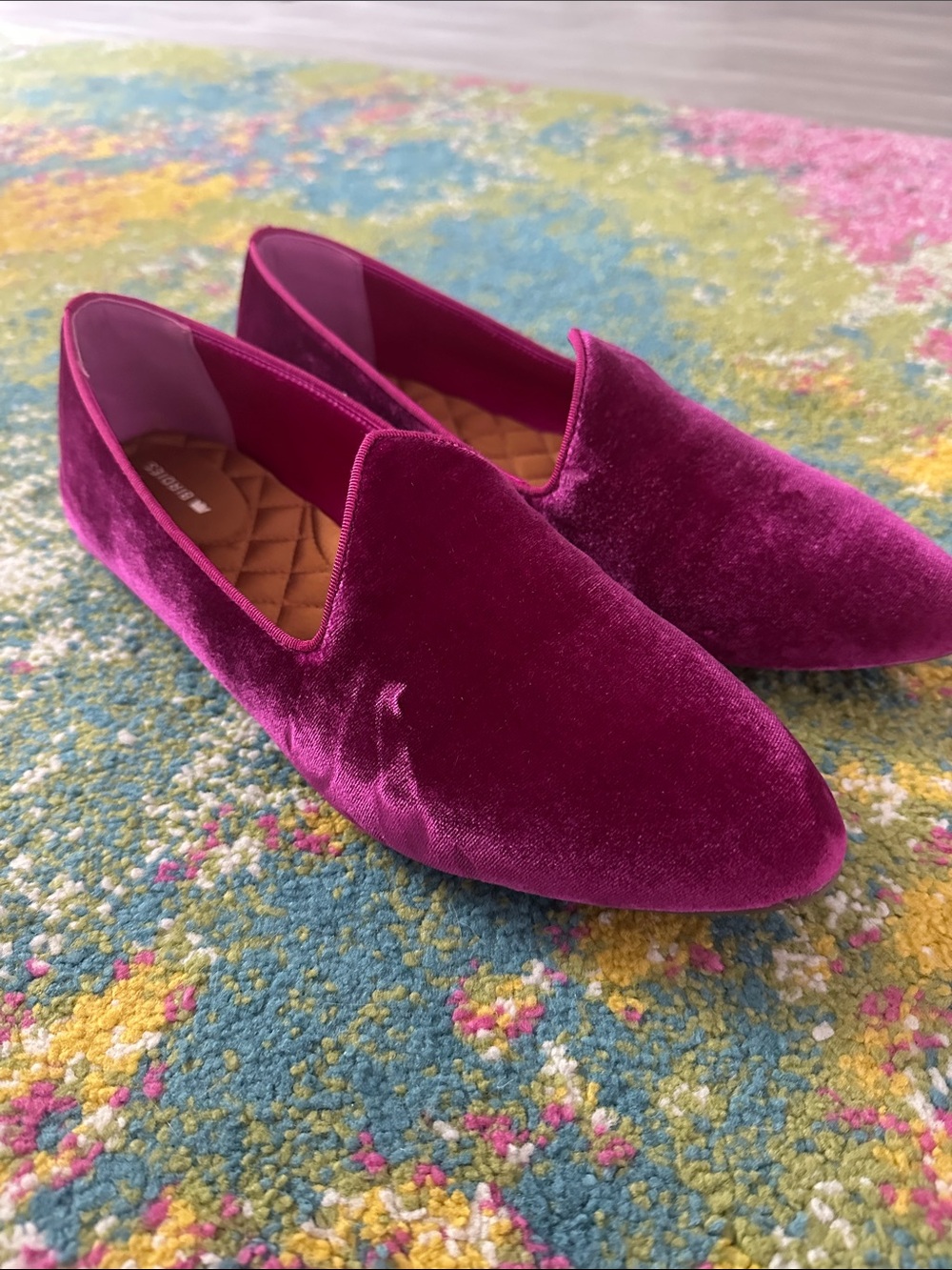 Birdies Velvet Slip-On Flats - Magenta
